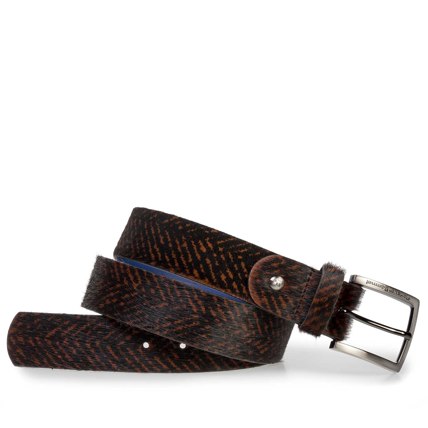 75191/17 - Premium cognac-coloured printed pony hair belt 75191/17 - Premium cognac-coloured printed pony hair belt