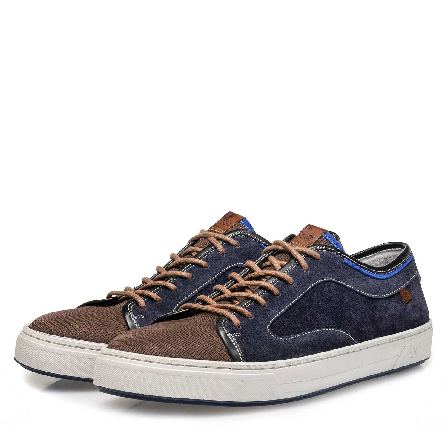 13466/10 - Dark grey & blue lizard print suede leather sneaker 13466/10 - Dark grey & blue lizard print suede leather sneaker