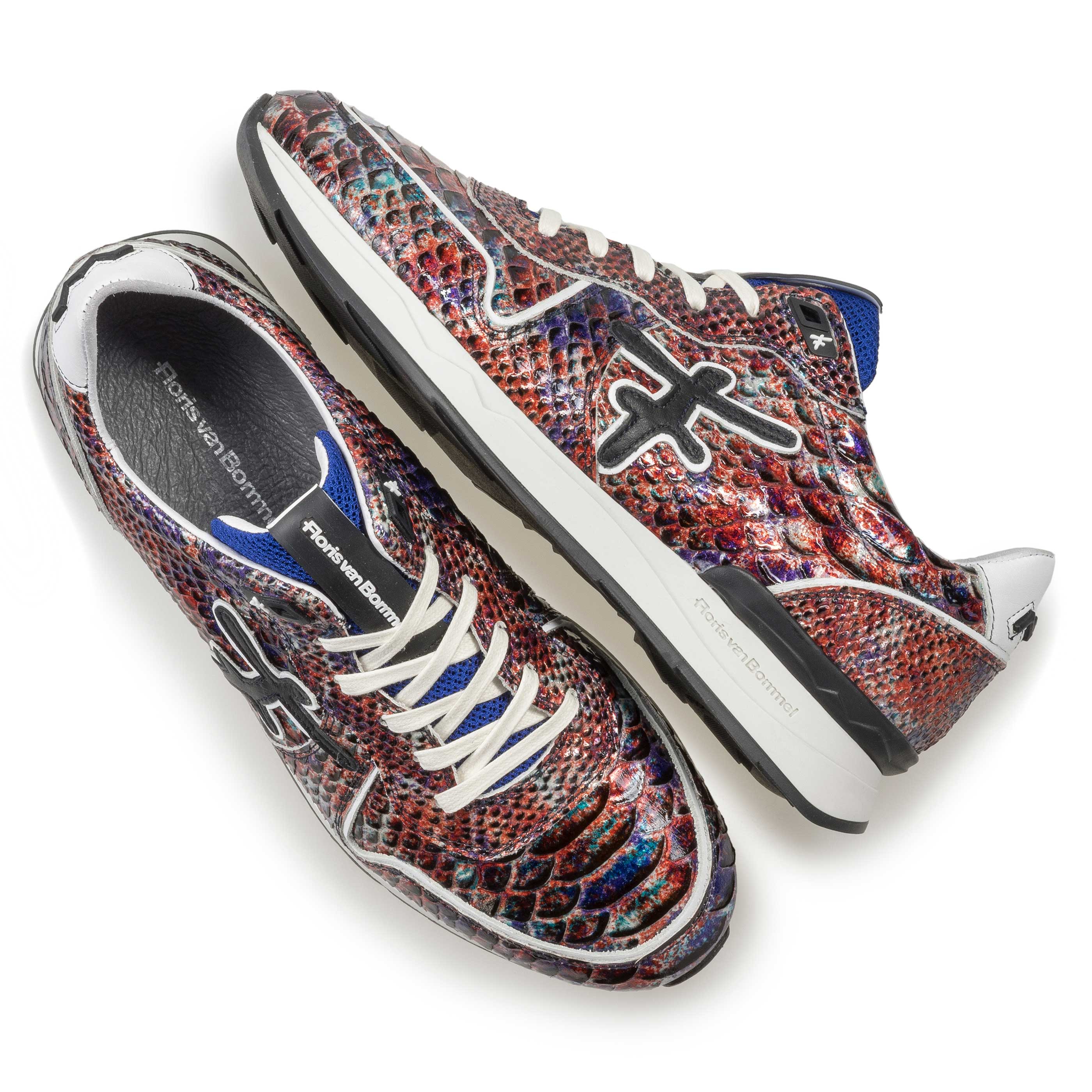 16246/12 - Roter Lackleder-Sneaker mit Schlangenprint 16246/12 - Roter Lackleder-Sneaker mit Schlangenprint
