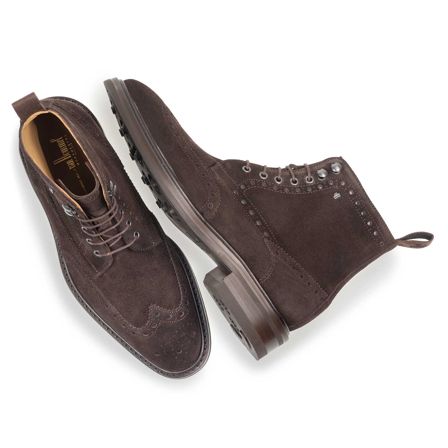 10165/00 - Brauner Brogue-Schnürstiefel aus Wildleder 10165/00 - Brauner Brogue-Schnürstiefel aus Wildleder