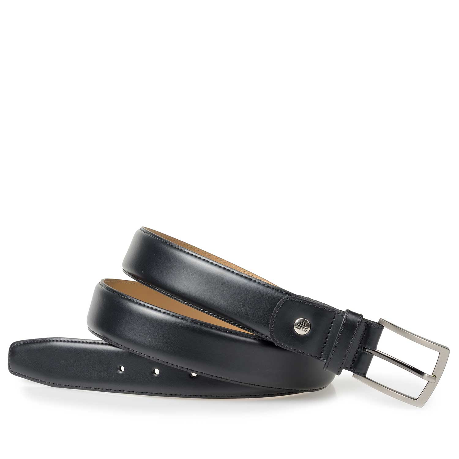75076/01 - Black calf leather belt 75076/01 - Black calf leather belt