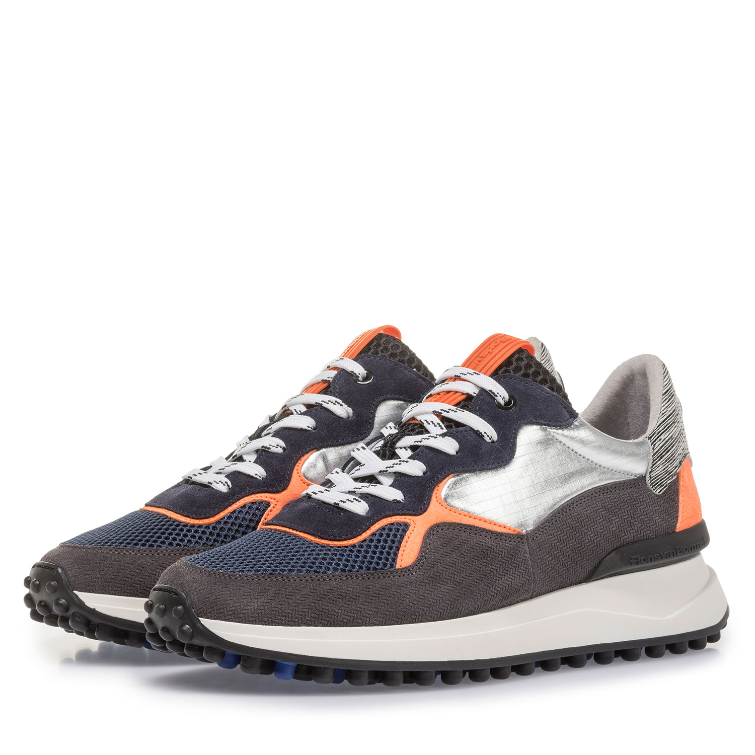 16301/20 - Wildleder-Sneaker mit orangefarbenen Details 16301/20 - Wildleder-Sneaker mit orangefarbenen Details
