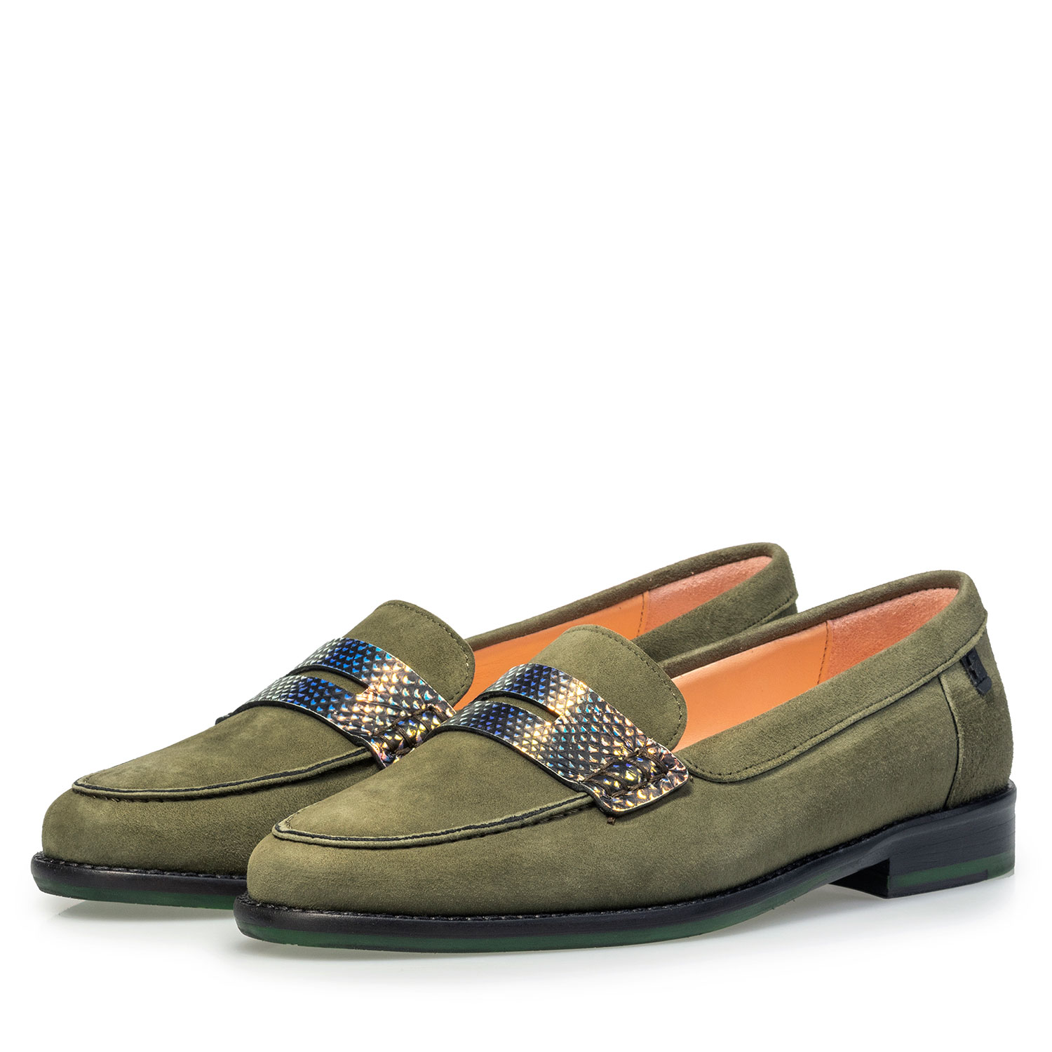 85429/01 - Olivgrüner Wildleder-Loafer 85429/01 - Olivgrüner Wildleder-Loafer
