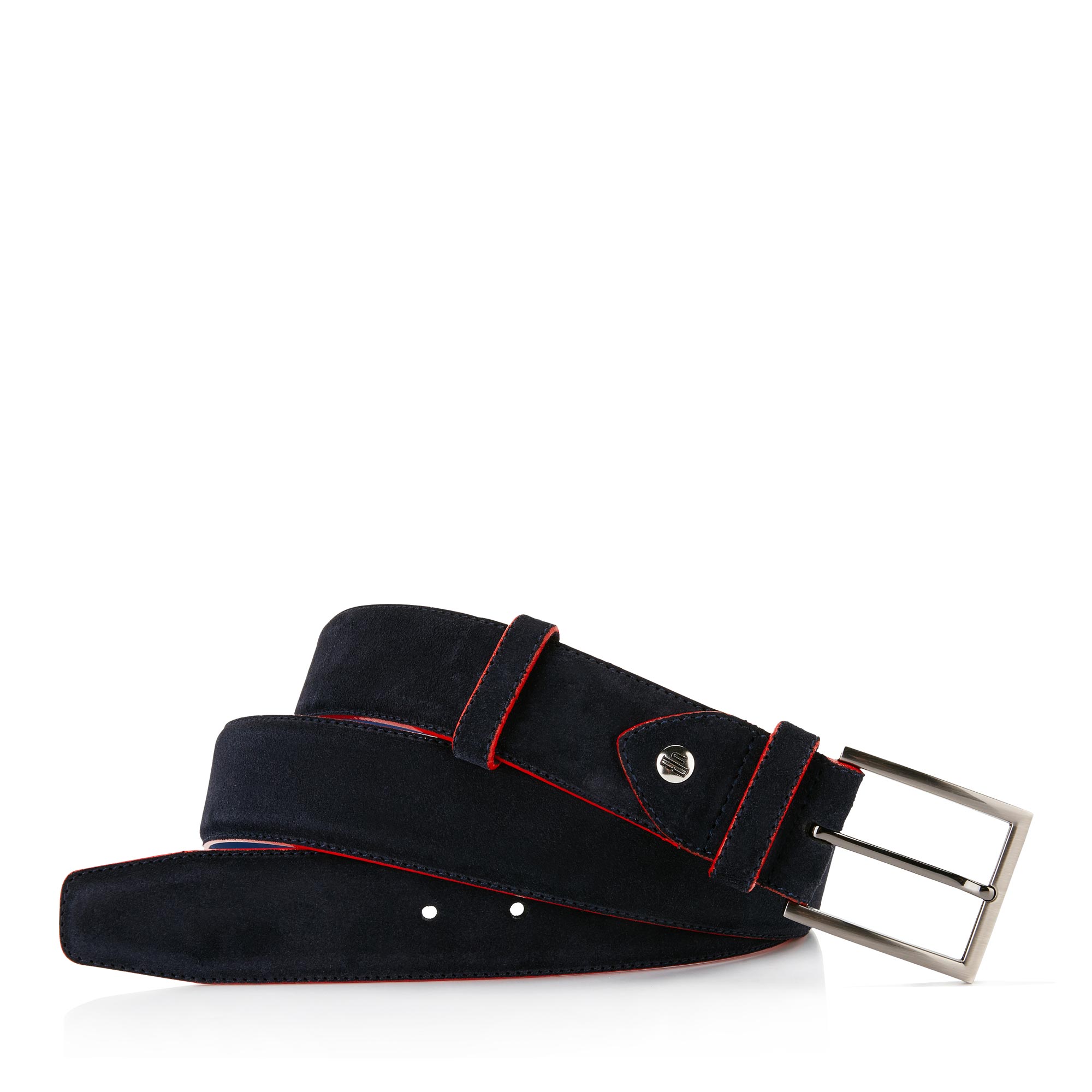 75037/09 - Floris van Bommel dark blue suede men's belt 75037/09 - Floris van Bommel dark blue suede men's belt