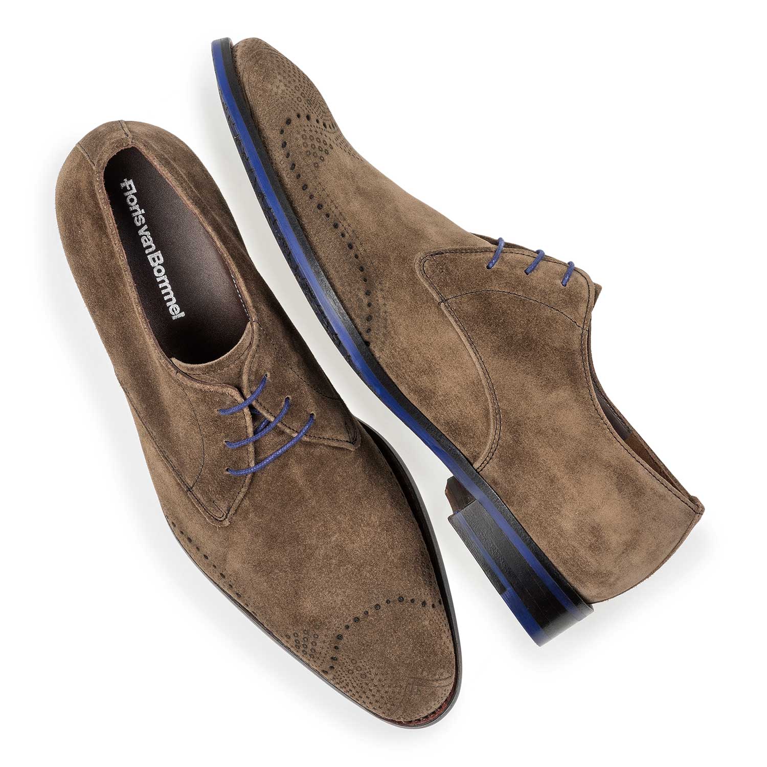 18175/04 - Dunkler taupefarbener Wildleder-Schnürschuh 18175/04 - Dunkler taupefarbener Wildleder-Schnürschuh