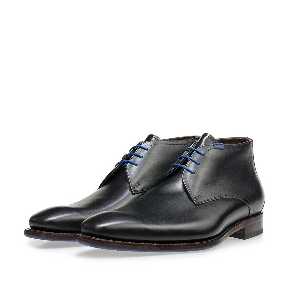 10670/01 - Schwarzer Leder Schnürstiefel 10670/01 - Schwarzer Leder Schnürstiefel