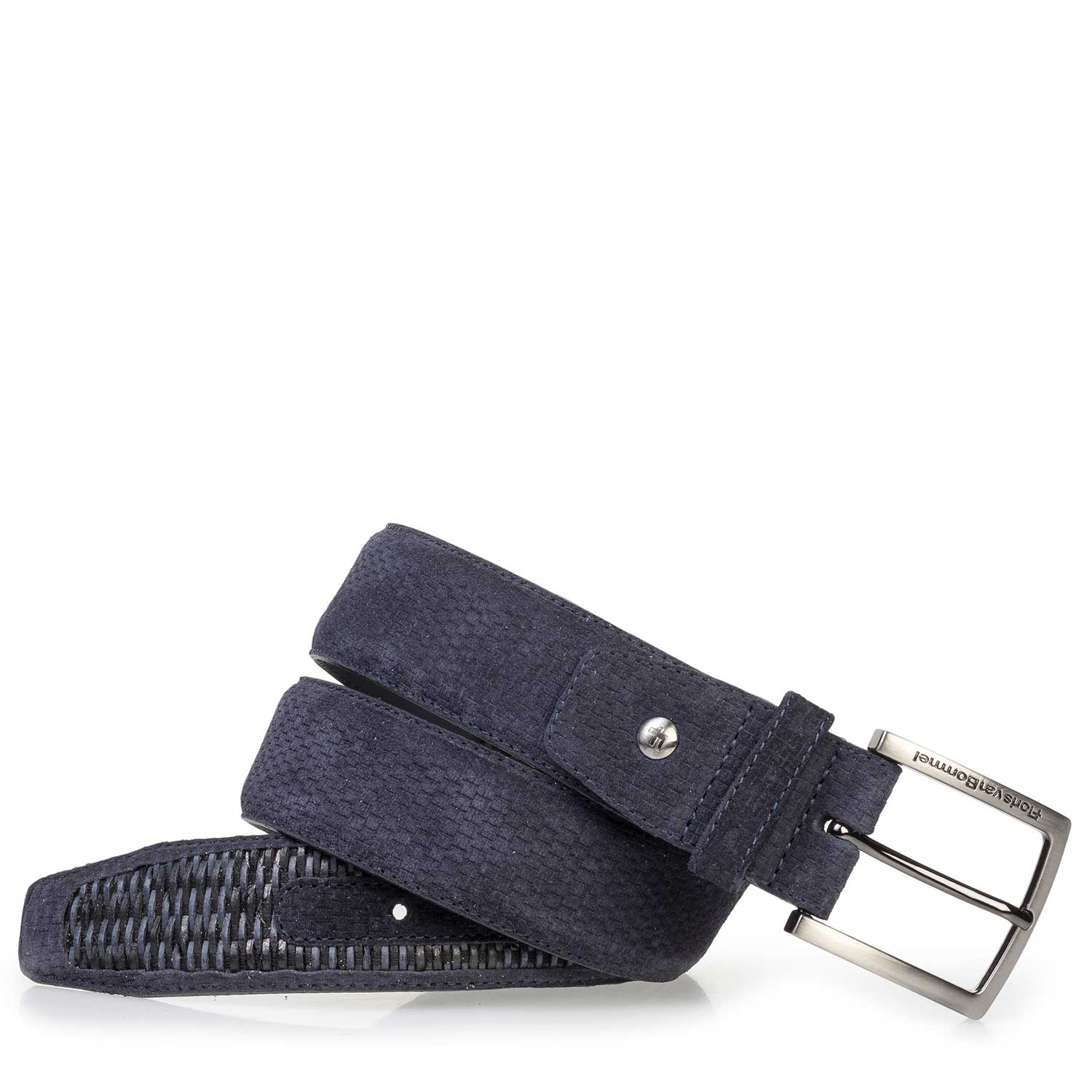 75159/18 - Dark blue suede leather belt 75159/18 - Dark blue suede leather belt