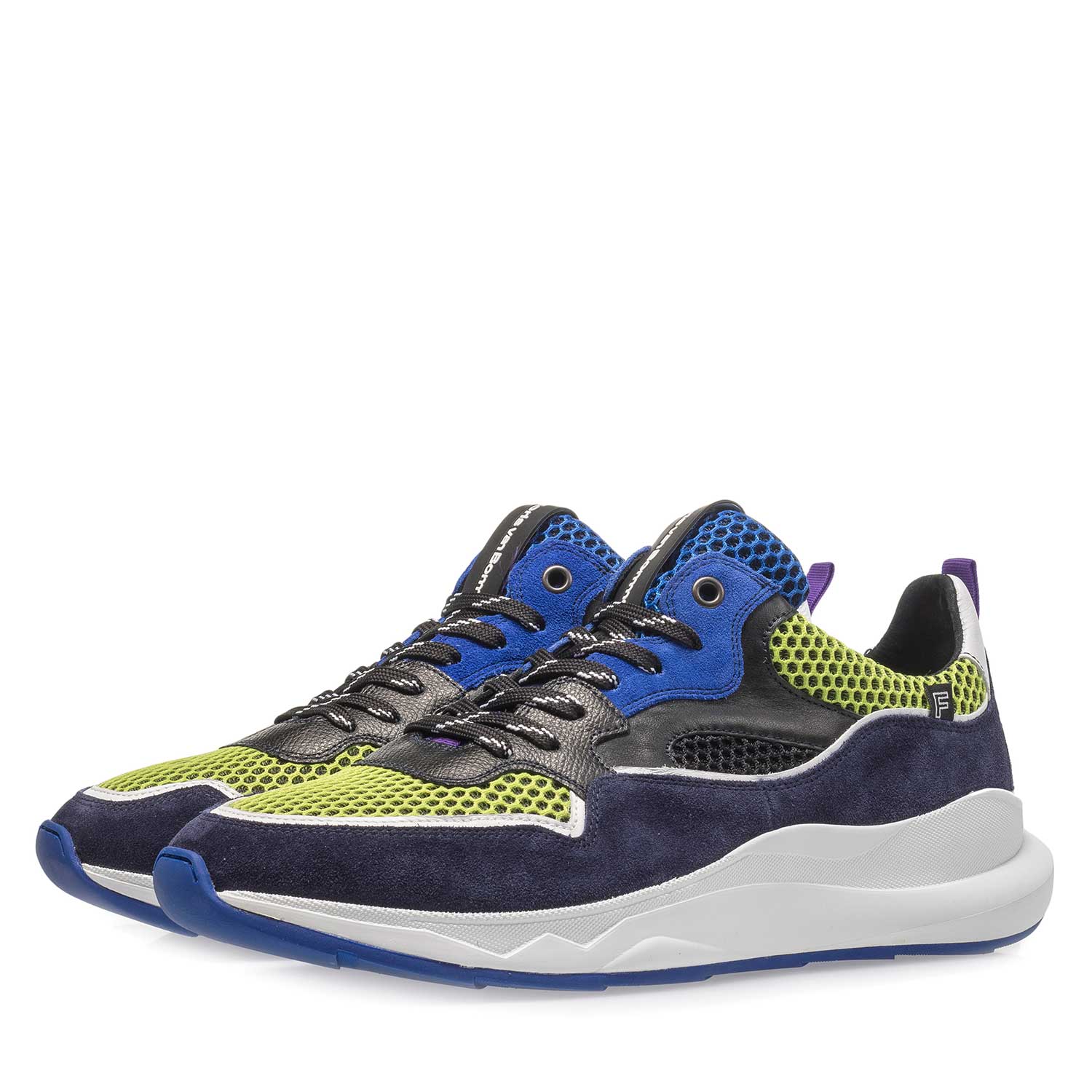 16269/06 - Dunkelblauer mehrfarbiger Wildleder-Sneaker 16269/06 - Dunkelblauer mehrfarbiger Wildleder-Sneaker