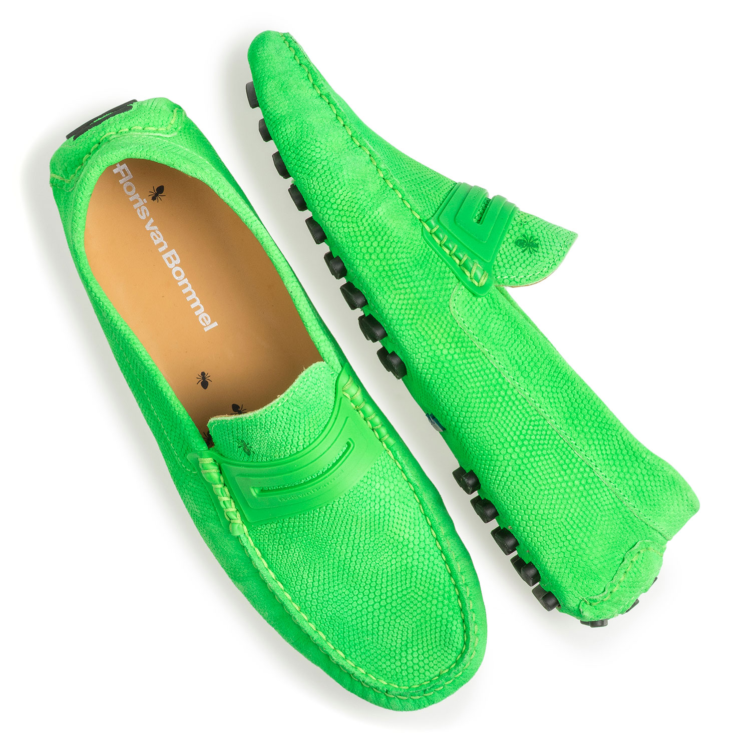 15215/00 - Premium fluorescent green leather moccasin 15215/00 - Premium fluorescent green leather moccasin