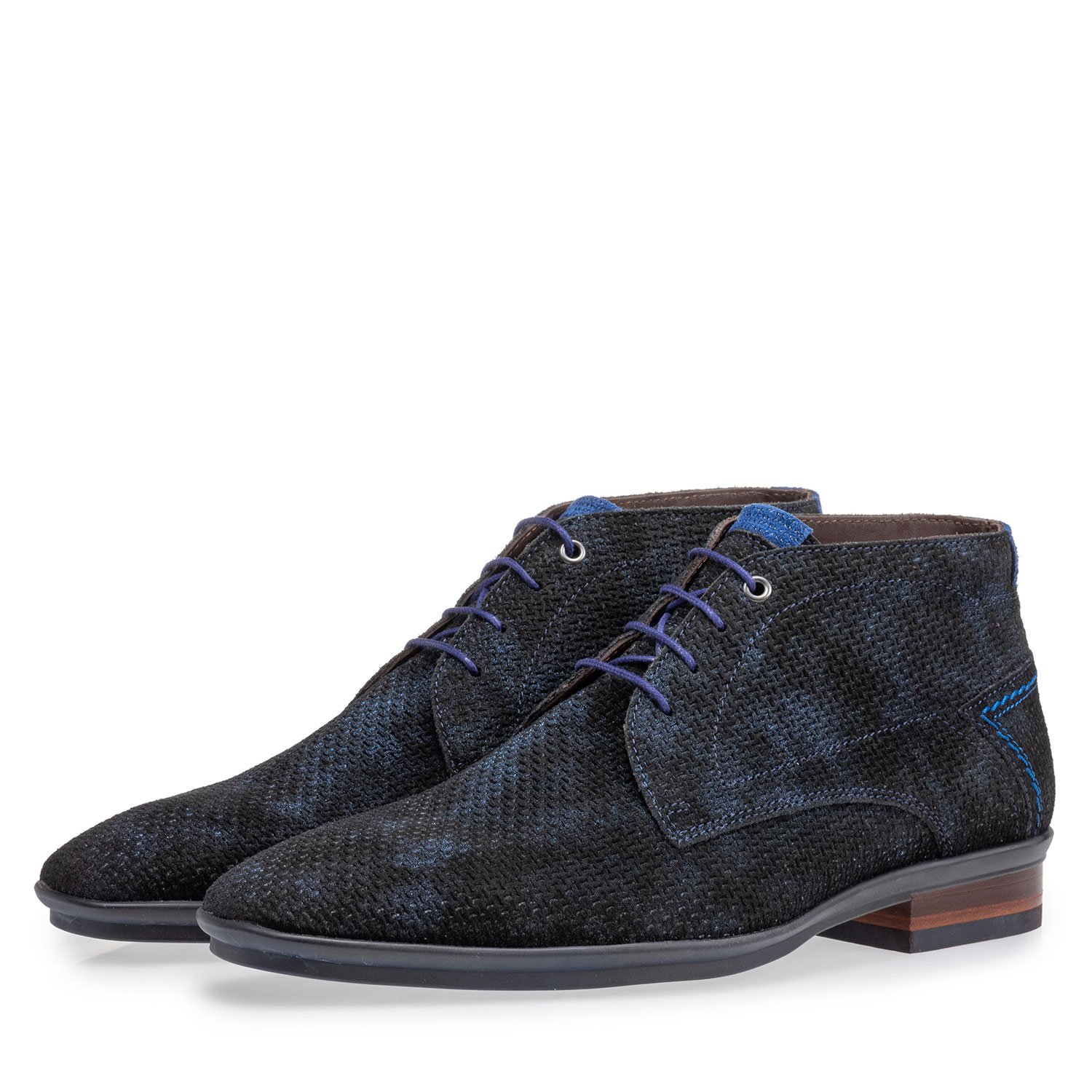 20440/23 - Schnürstiefel blau mit Print 20440/23 - Schnürstiefel blau mit Print